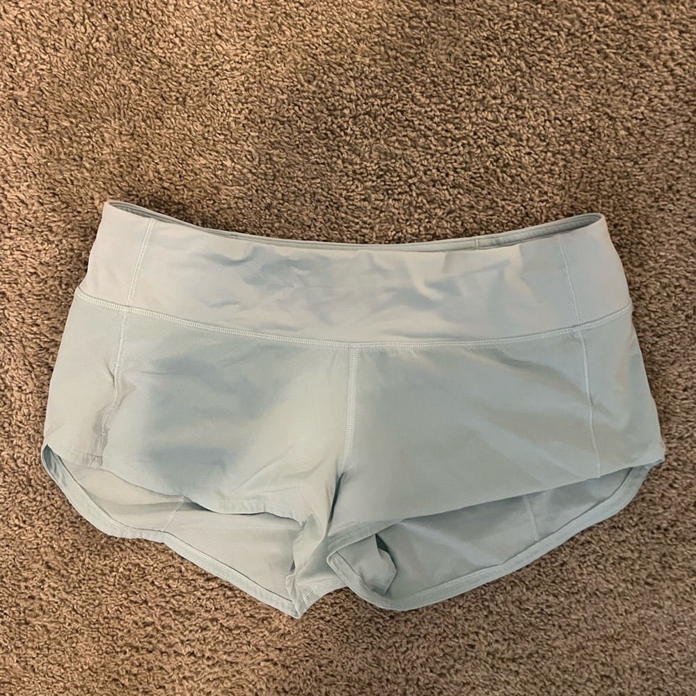 Speed up low rise 2.5 lululemon shorts mint blue!